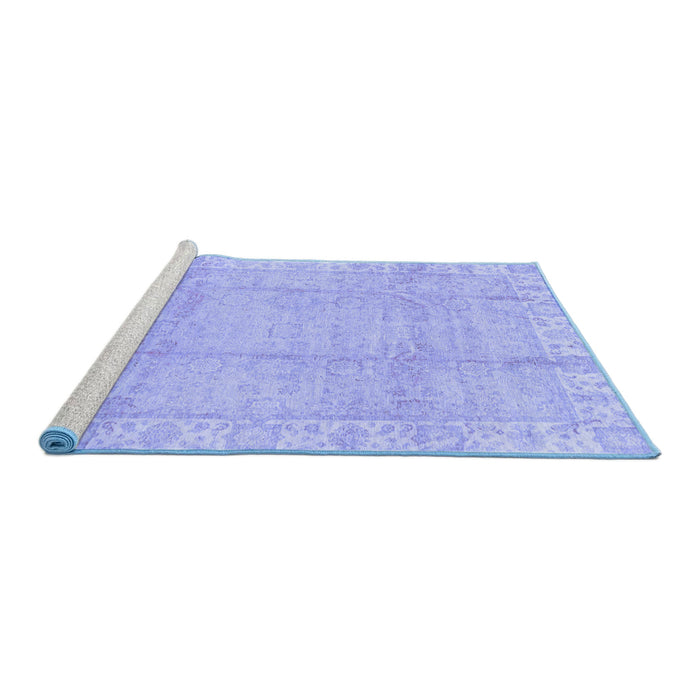 Sideview of Machine Washable Oriental Blue Traditional Rug, wshabs3891blu