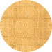 Round Oriental Brown Traditional Rug, abs3891brn