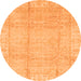 Round Oriental Orange Traditional Rug, abs3891org