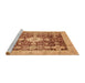 Sideview of Machine Washable Abstract Orange Rug, wshabs3892