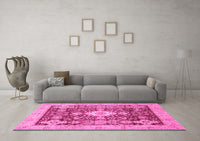 Machine Washable Oriental Pink Traditional Rug, wshabs3892pnk