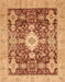 Machine Washable Abstract Orange Rug, wshabs3892