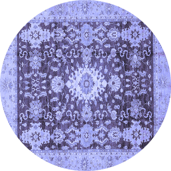 Round Oriental Blue Traditional Rug, abs3892blu