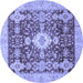 Round Oriental Blue Traditional Rug, abs3892blu