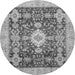 Round Oriental Gray Traditional Rug, abs3892gry