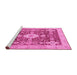 Sideview of Machine Washable Oriental Pink Traditional Rug, wshabs3892pnk