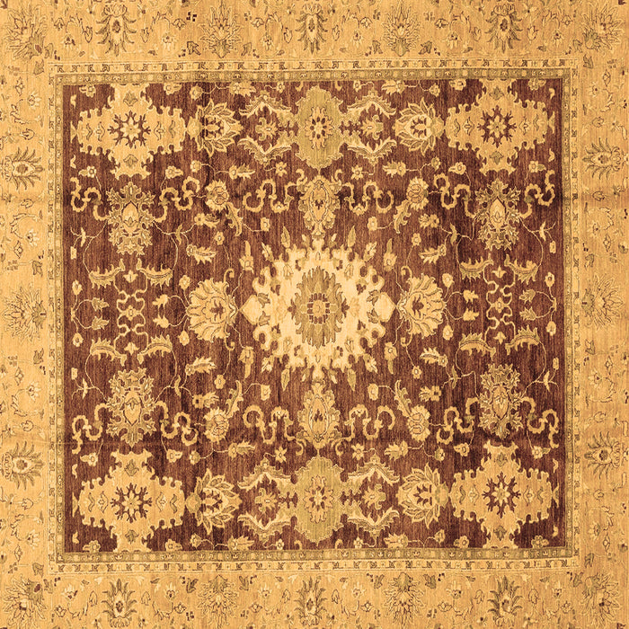 Square Oriental Brown Traditional Rug, abs3892brn