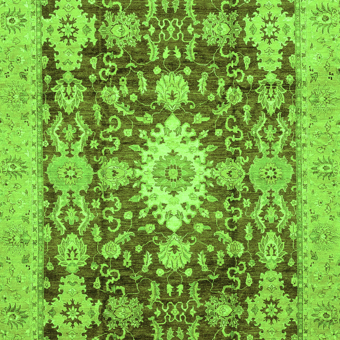 Machine Washable Oriental Green Traditional Area Rugs, wshabs3892grn
