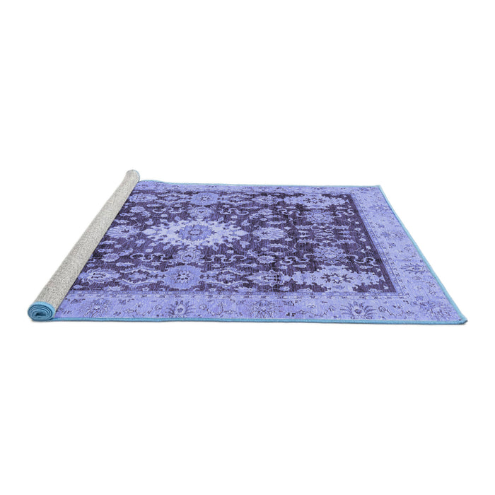 Sideview of Machine Washable Oriental Blue Traditional Rug, wshabs3892blu
