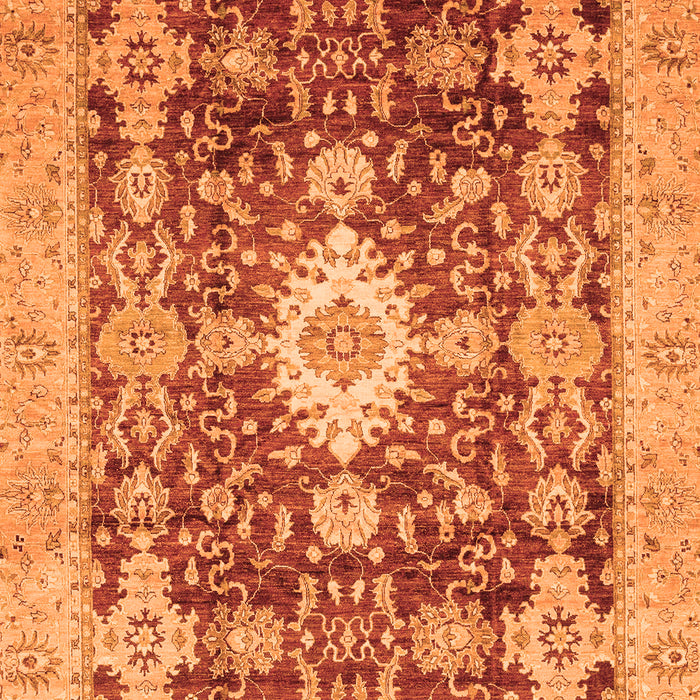Machine Washable Oriental Orange Traditional Area Rugs, wshabs3892org