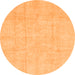 Round Machine Washable Oriental Orange Traditional Area Rugs, wshabs3893org