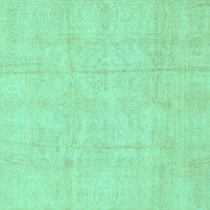 Square Oriental Turquoise Traditional Rug, abs3893turq