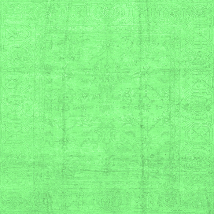 Square Oriental Emerald Green Traditional Rug, abs3893emgrn