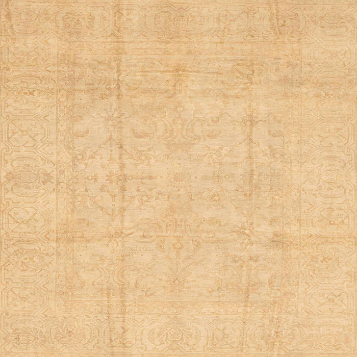 Square Abstract Orange Oriental Rug, abs3893