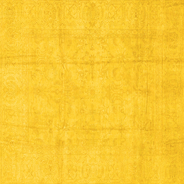 Square Oriental Yellow Traditional Rug, abs3893yw
