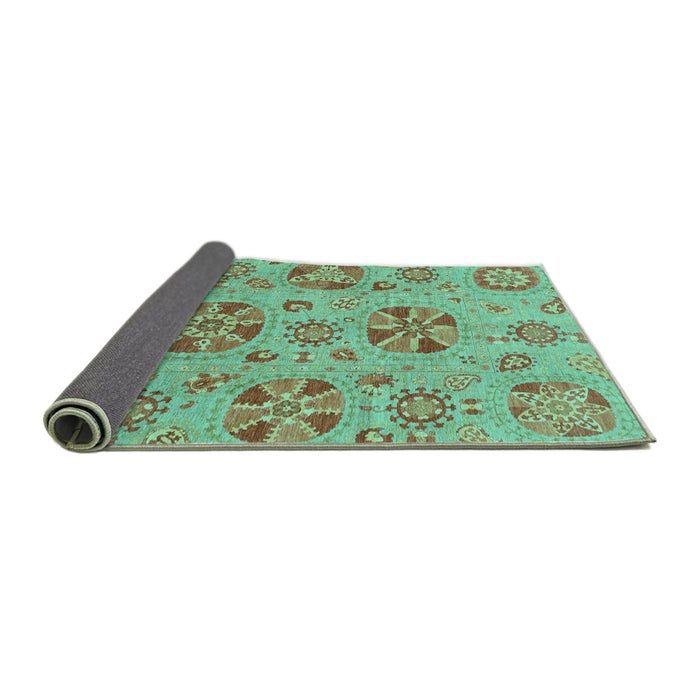 Sideview of Abstract Turquoise Modern Rug, abs3894turq