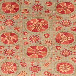 Square Machine Washable Abstract Orange Red Rug, wshabs3894
