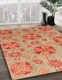 Abstract Orange Red Modern Rug, abs3894