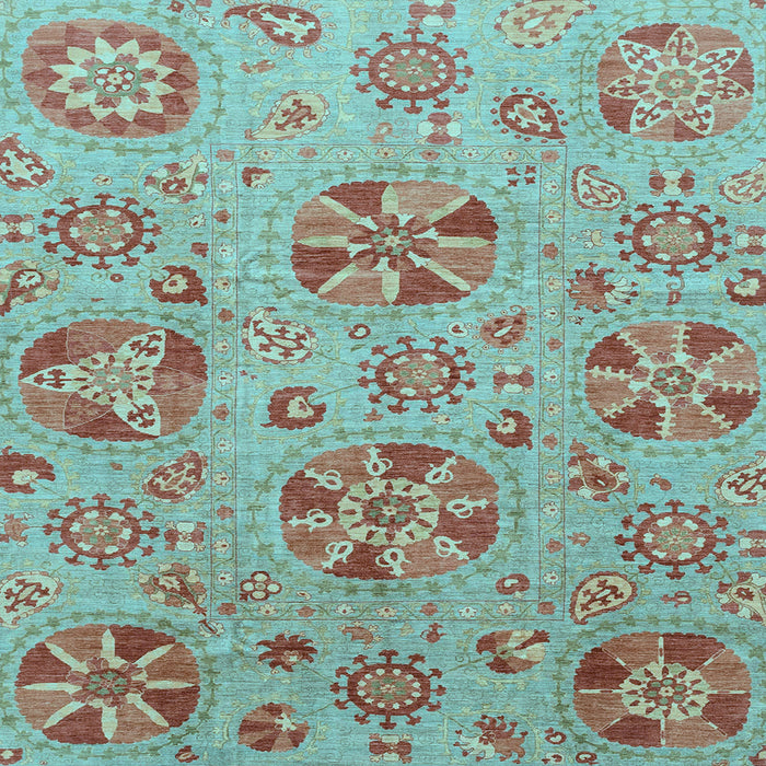 Square Abstract Light Blue Modern Rug, abs3894lblu