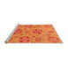 Sideview of Machine Washable Abstract Orange Modern Area Rugs, wshabs3894org