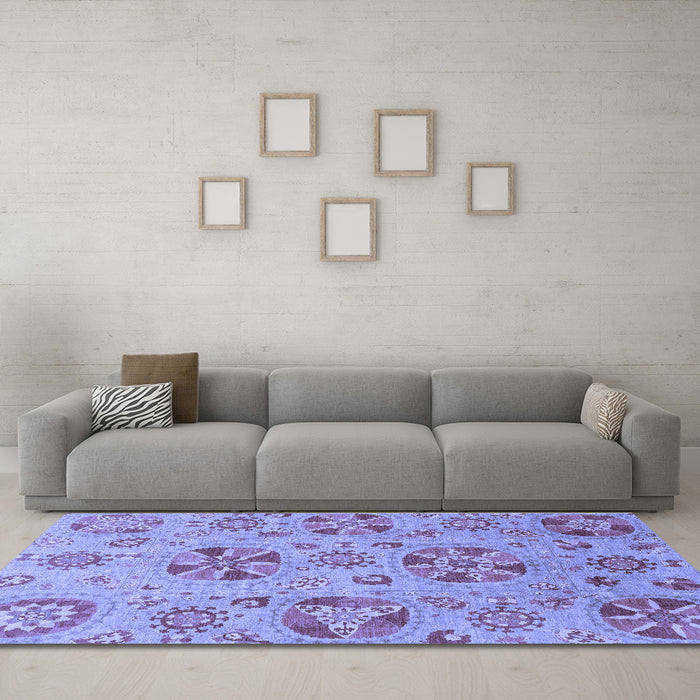 Machine Washable Abstract Blue Modern Rug in a Living Room, wshabs3894blu