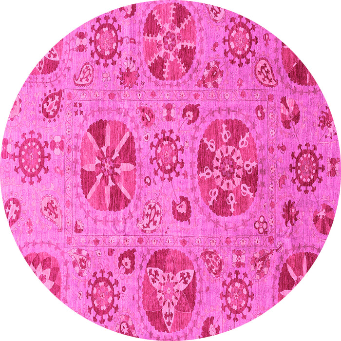 Round Abstract Pink Modern Rug, abs3894pnk