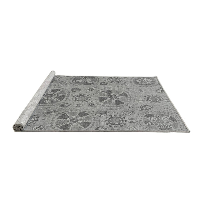 Sideview of Machine Washable Abstract Gray Modern Rug, wshabs3894gry