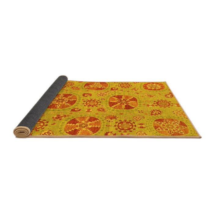 Sideview of Abstract Yellow Modern Rug, abs3894yw