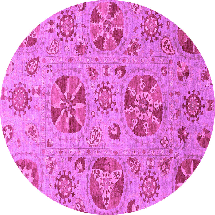 Round Machine Washable Abstract Purple Modern Area Rugs, wshabs3894pur