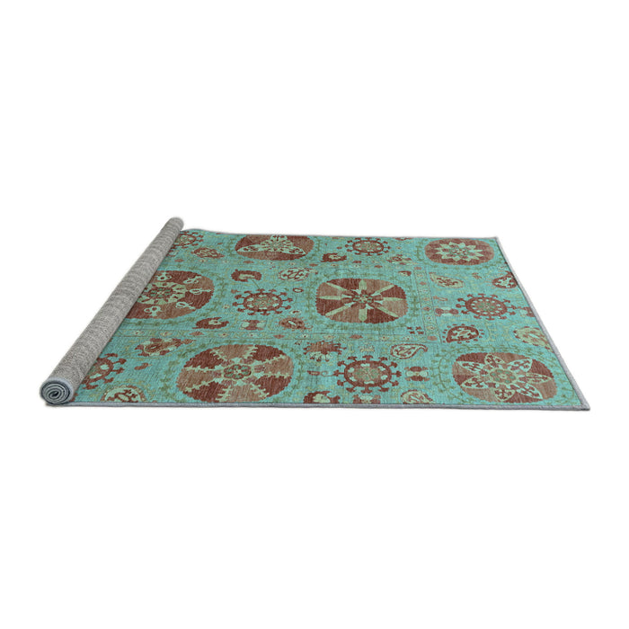 Sideview of Machine Washable Abstract Light Blue Modern Rug, wshabs3894lblu