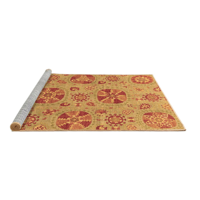 Sideview of Machine Washable Abstract Brown Modern Rug, wshabs3894brn