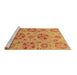 Sideview of Machine Washable Abstract Brown Modern Rug, wshabs3894brn