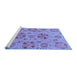 Sideview of Machine Washable Abstract Blue Modern Rug, wshabs3894blu