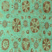 Square Machine Washable Abstract Turquoise Modern Area Rugs, wshabs3894turq