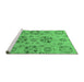 Sideview of Machine Washable Abstract Emerald Green Modern Area Rugs, wshabs3894emgrn