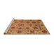 Sideview of Machine Washable Abstract Orange Rug, wshabs3895