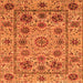 Square Machine Washable Abstract Orange Modern Area Rugs, wshabs3895org