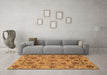 Machine Washable Abstract Brown Modern Rug in a Living Room,, wshabs3895brn