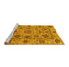 Sideview of Machine Washable Abstract Yellow Modern Rug, wshabs3895yw