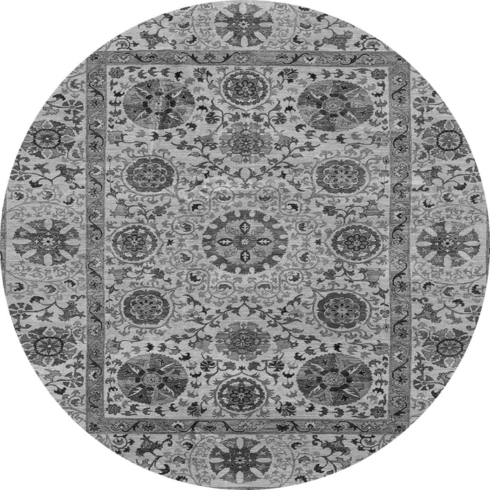 Round Machine Washable Abstract Gray Modern Rug, wshabs3895gry