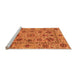 Sideview of Machine Washable Abstract Orange Modern Area Rugs, wshabs3895org