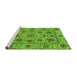 Sideview of Machine Washable Abstract Green Modern Area Rugs, wshabs3895grn