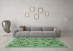 Machine Washable Abstract Turquoise Modern Area Rugs in a Living Room,, wshabs3895turq