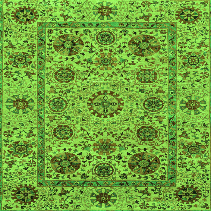 Square Machine Washable Abstract Green Modern Area Rugs, wshabs3895grn