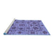 Sideview of Machine Washable Abstract Blue Modern Rug, wshabs3895blu