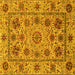 Square Abstract Yellow Modern Rug, abs3895yw