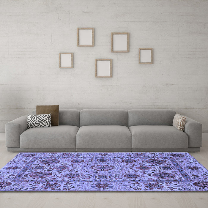 Machine Washable Abstract Blue Modern Rug in a Living Room, wshabs3895blu