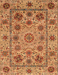 Machine Washable Abstract Orange Rug, wshabs3895