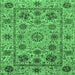 Square Abstract Emerald Green Modern Rug, abs3895emgrn