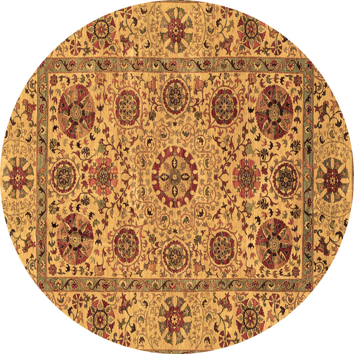 Round Abstract Brown Modern Rug, abs3895brn